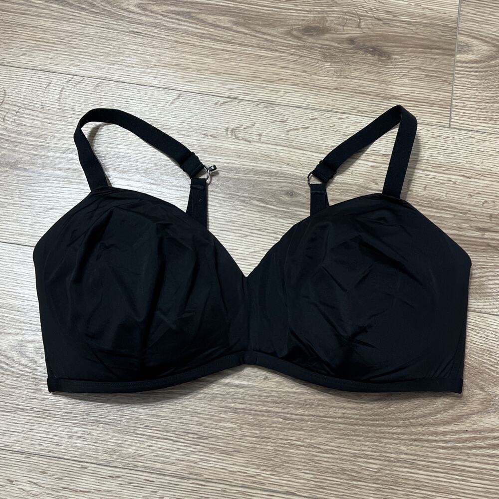 Kindly Yours Women’s Black Wireless Lined Bra Style 40003 Size 40DD (A22)